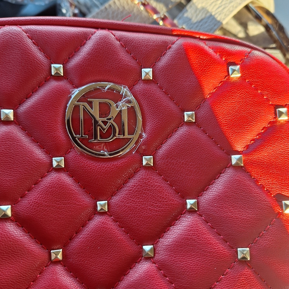 MBI Red Studded Crossbody Bag